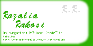 rozalia rakosi business card